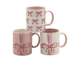 Bulk 24 Pink Bow Mug New Bone China 340mls Asst Des In Australia - Darrahopens