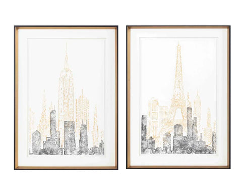 Bulk 2 Cityscape 2toned Framed Wallart 50x70cm 2 Asst In Australia - Darrahopens