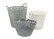 Bulk 4 Plastic Laundry Basket set/3 60l/35l/25l White In Australia - Darrahopens