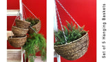 Bulk 4 Rattan Round Basket With Hanging Chain s5 31cmdx58cmh In Australia - Darrahopens