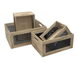 Bulk 4 Paulownia Wood Crate Black s/4 40x30x18cmh In Australia - Darrahopens