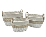 Bulk 4 Hampton Willow Basket Oval s/3 46x36xh27cm In Australia - Darrahopens