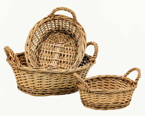 Bulk 6 Willow Catering Baskets s3 32x27x11.5cmh
