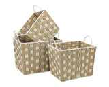 Bulk 2 Woven Paper Rope Storage Basket Rectangle s/3 40x30x30cmh In Australia - Darrahopens