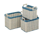 Bulk 2 Blue & Natural Paper Rope Storage Basket s/3 35x25x25/31h In Australia - Darrahopens