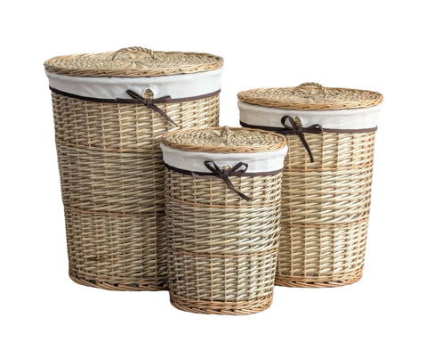 Natural Willow Basket Round s/3 45xh55cm In Australia - Darrahopens
