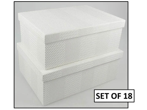 Bulk 2 White Textured Flock Pattern Gift Box 43x34x16cm Set Of 18 In Australia - Darrahopens