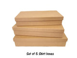 Bulk 6 Brown Paper Rectangle Shirt Box 34x22x7.5cm Set Of 5 In Australia - Darrahopens