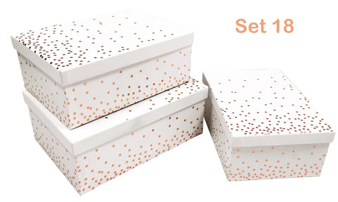 Bulk 2 White Gift Box Foiled Confetti set18 43x34x16cm In Australia - Darrahopens
