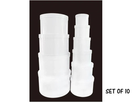 Bulk 2 Round White Gift Boxes Set Of 10 42x25cm In Australia - Darrahopens