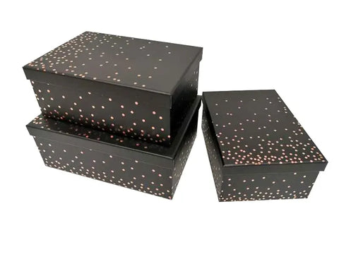 Bulk 2 Black Gift Box Foiled Confetti Set 18 43x34x16cm In Australia - Darrahopens