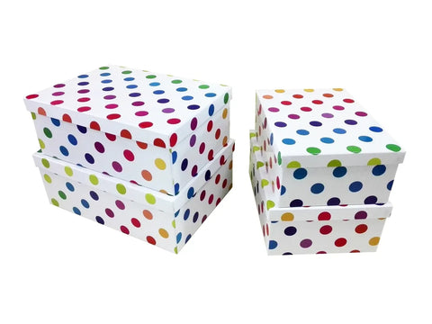 Bulk 2 Rainbow Polka Dots Gift Box Set 18 43x34x16cm In Australia - Darrahopens