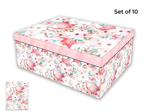 Bulk 2 Flamingo Gift Box Set 10 35x26x13.2cm In Australia - Darrahopens