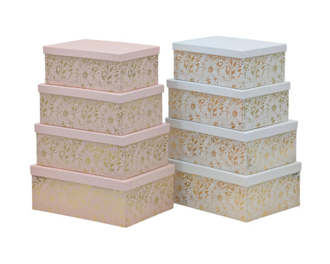 Bulk 2 Gold Foiled Floral Gift Box Set 18 43x34x16cm 2 Asst Cols In Australia - Darrahopens