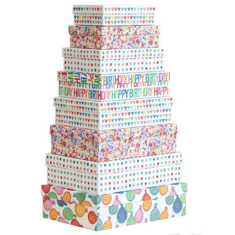 Bulk 3 Colourful Pattern Gift Box Set 10 37x27x11cm In Australia - Darrahopens