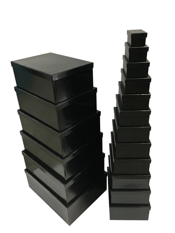 Bulk 2 Gift Box Rec Set Of 18 Black Gloss In Australia - Darrahopens