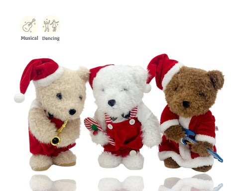 Bulk 9 Xmas Dancing N Musical Teddy Bear 2 Asst 12x8x33cm In Australia - Darrahopens
