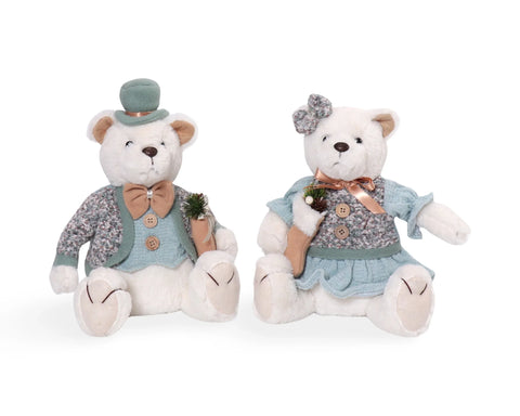 Bulk 6 Xmas Beary Blu Bear Sitting 21x16x24/31hcm 2 Asst In Australia - Darrahopens