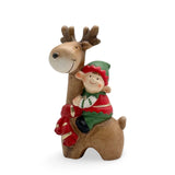 Bulk 8 Xmas Elf On Reindeer Statue 10.2x7.7x18.5cm In Australia - Darrahopens