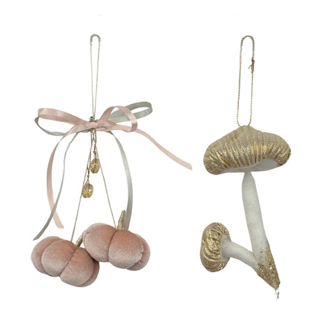 Bulk 18 Xmas Rosies Hanging Mushroom & Pumpkin 9x13cm/6x25cm 2 Asst In Australia - Darrahopens