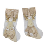 Bulk 8 Gold Elegance Xmas Fabric Stocking 25x45cm 2 Asst In Australia - Darrahopens