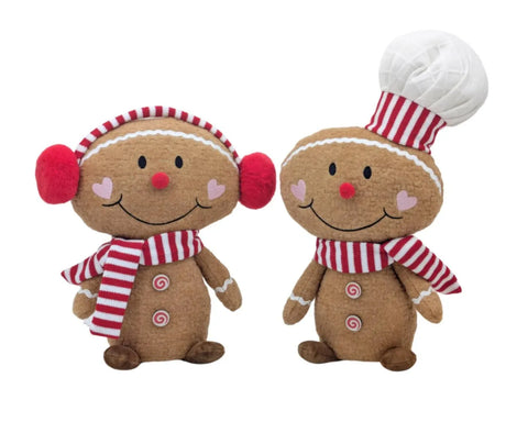 Bulk 6 Xmas Gingerbread Plush Sitting 30-38cmh 2 Asst In Australia - Darrahopens