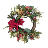 Xmas Amaryllis Glow Wreath Moon Shape 60cm In Australia - Darrahopens