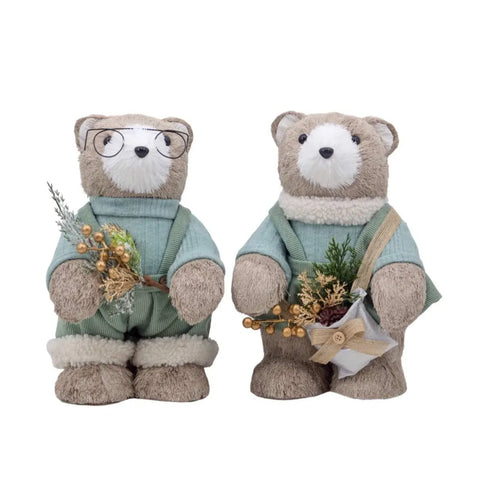 Bulk 2 Evergreen Woodland Xmas Bear 20x20x30cm 2 Asst In Australia - Darrahopens