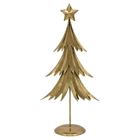 Bulk 6 Xmas Golden Elegance Metal Tree Deco 20x10x42cmh