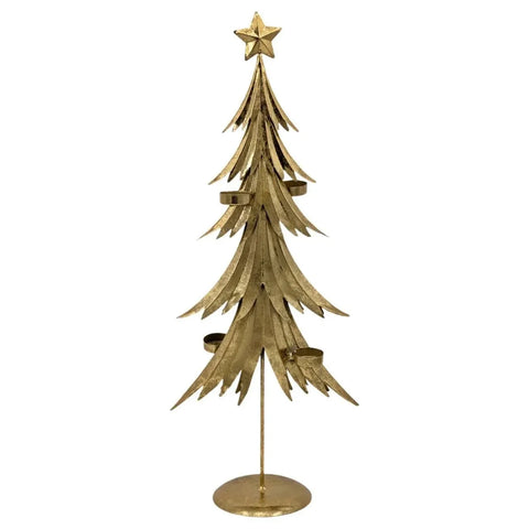 Bulk 4 Xmas Golden Elegance Metal Tree Deco 29x15x72cm In Australia - Darrahopens