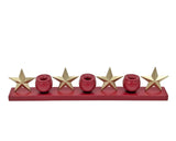 Bulk 6 Xmas Red Candle Holder W 4 Gold Stars 53x6x10.5cm In Australia - Darrahopens