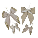 Bulk 24 Xmas Champange & White Velvet Bow 11cm 2 Asst In Australia - Darrahopens