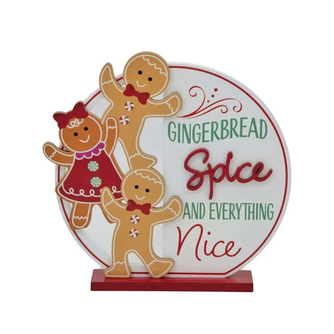 Bulk 8 Xmas Round Gingerbread Sign Mdf Deco 23.5cm In Australia - Darrahopens