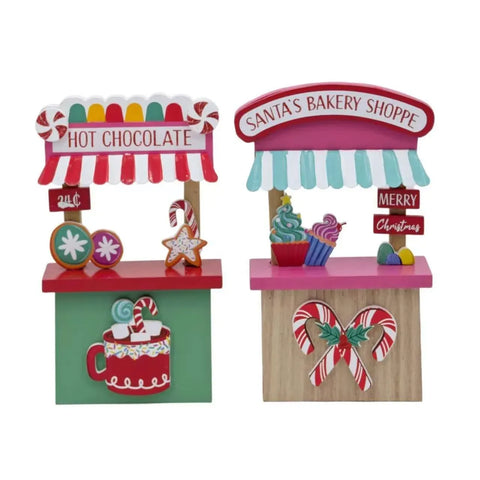 Bulk 12 Xmas Shop Frontage Mdf Deco 14.5x21.5cmh 2 Asst In Australia - Darrahopens