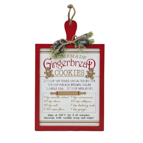 Bulk 6 Xmas Gingerbread Recipe Hanging Sign 30x50cmh In Australia - Darrahopens