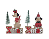 Bulk 24 Xmas Mdf Dog & Tree Deco 9x13cm 2 Asst In Australia - Darrahopens