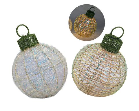 Bulk 4 Xmas Iridescent Table Top Bauble 25x34cm 2 Asst In Australia - Darrahopens