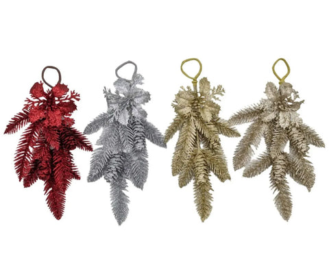 Bulk 36 Xmas Glitter Pinecone Teardrop 31cm 4 Asst In Australia - Darrahopens