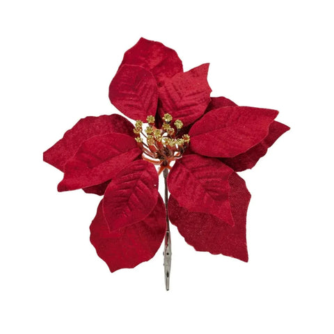 Bulk 36 Xmas Poinsettia W Clip 20cm In Australia - Darrahopens