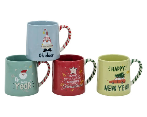 Merry & Bright Xmas Mug 475ml 4 Asst In Australia - Darrahopens