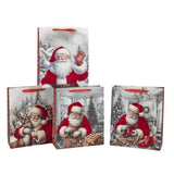 Flocked Velvet Santa Gift Bag Btl 36x12.3x8.5cm 4 Asst In Australia - Darrahopens