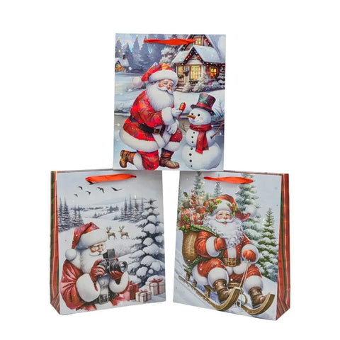 Winter Magic Santa Gift Bag Xlrg 42x31x12cm 3 Asst In Australia - Darrahopens
