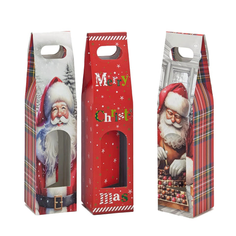 Xmas Single Wine Gift Box 8.8x38.5x8.3cm 3 Asst In Australia - Darrahopens