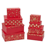 Bulk 2 Xmas Luxe Red&gold Foiled Gift Box Set 18 43x34x16cm 4 Asst In Australia - Darrahopens