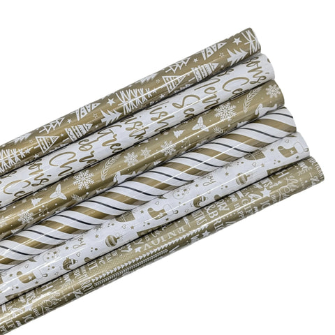 Bulk 50 Xmas Wrap Gold Deluxe Asst 70cmx3m In Australia - Darrahopens