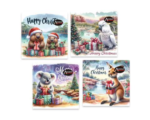 Bulk 48 Aussie Outback Xmas Napkin 2 Ply pk20 33x33cm 4 Asst In Australia - Darrahopens