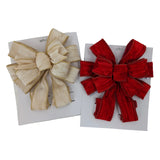 Bulk 12 Xmas Red & Champagne Tree Topper Bow 28x78cm 2 Asst In Australia - Darrahopens