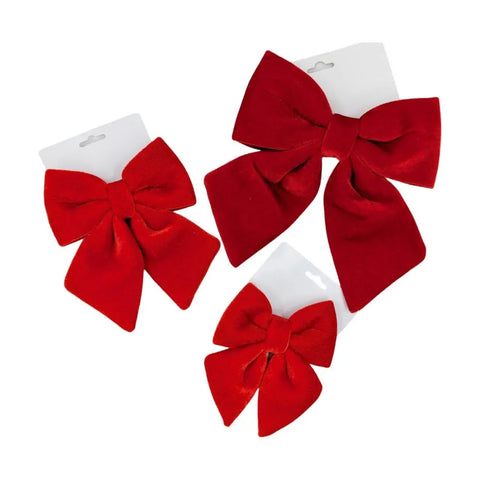Bulk 24 Xmas Velvet Red Bow Med 22cm In Australia - Darrahopens