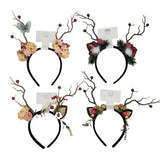 Bulk 24 Xmas Reindeer Floral Headband 26x27cm 4 Asst In Australia - Darrahopens