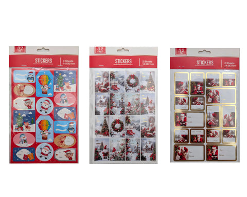 Bulk 36 Xmas Stickers Foiled pk32 In Australia - Darrahopens